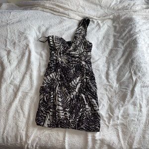 h&m one shoulder dress